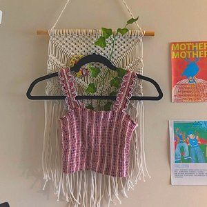 COPY - hollister smocked square neck cropped tank top